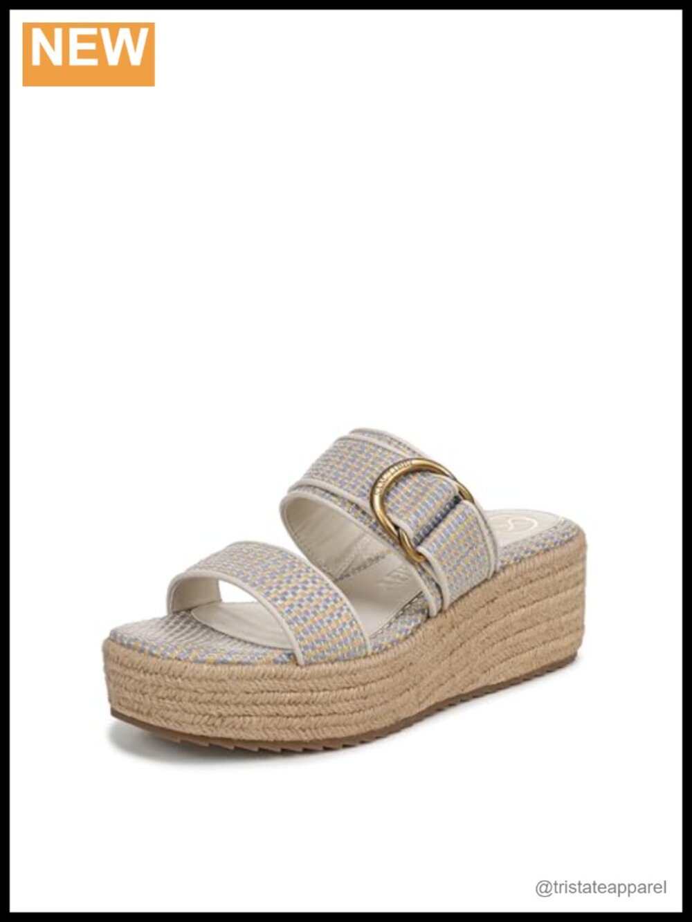 Wedge Heeled Sandals Slip On Open Toe Double Strap Casual
